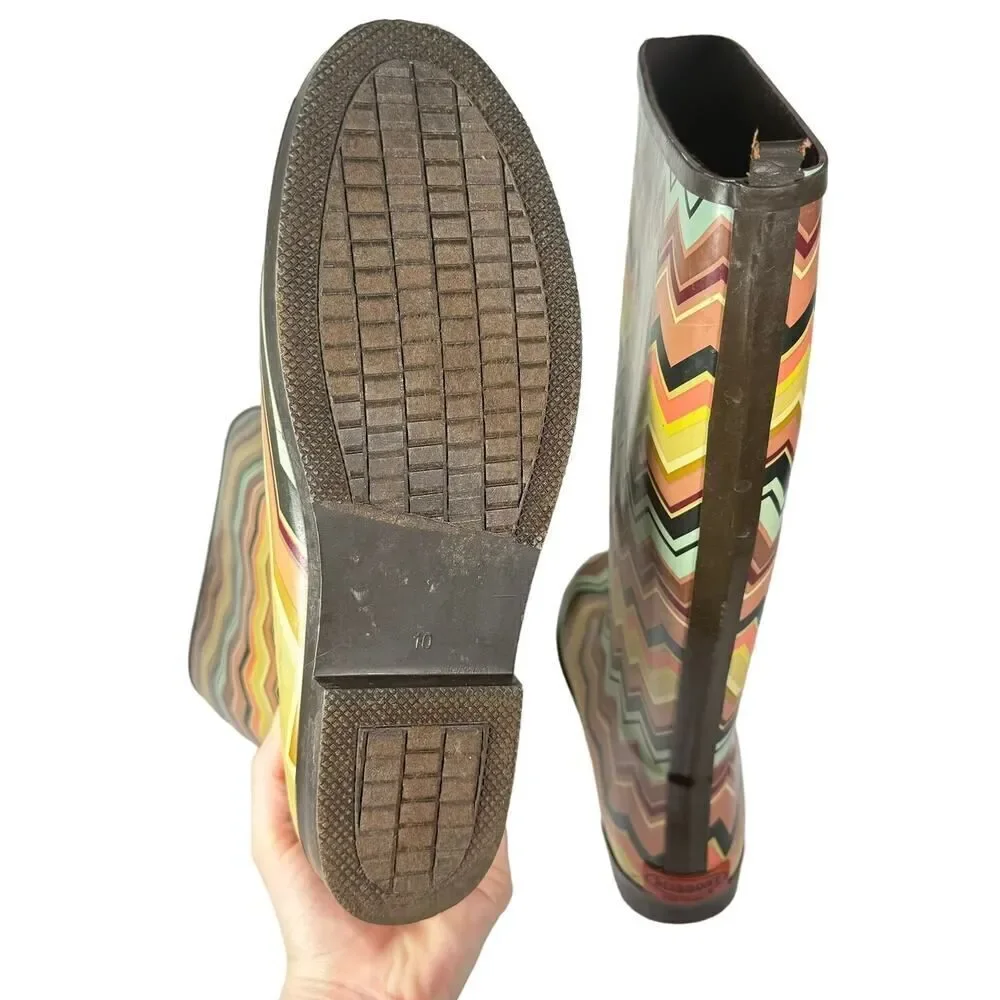 Missoni for Target Chevron Rain Boots - Brown, Yellow, Black, Blue
